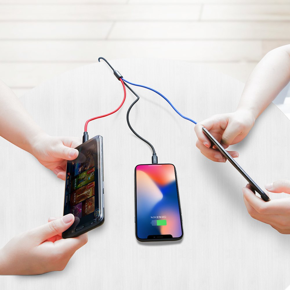 Καλώδιο Φόρτισης USB-A - Lightning / microUSB / USB-C Baseus Colors 3in1, 20W, 1.2m, Μαύρο CAMLT-BSY01