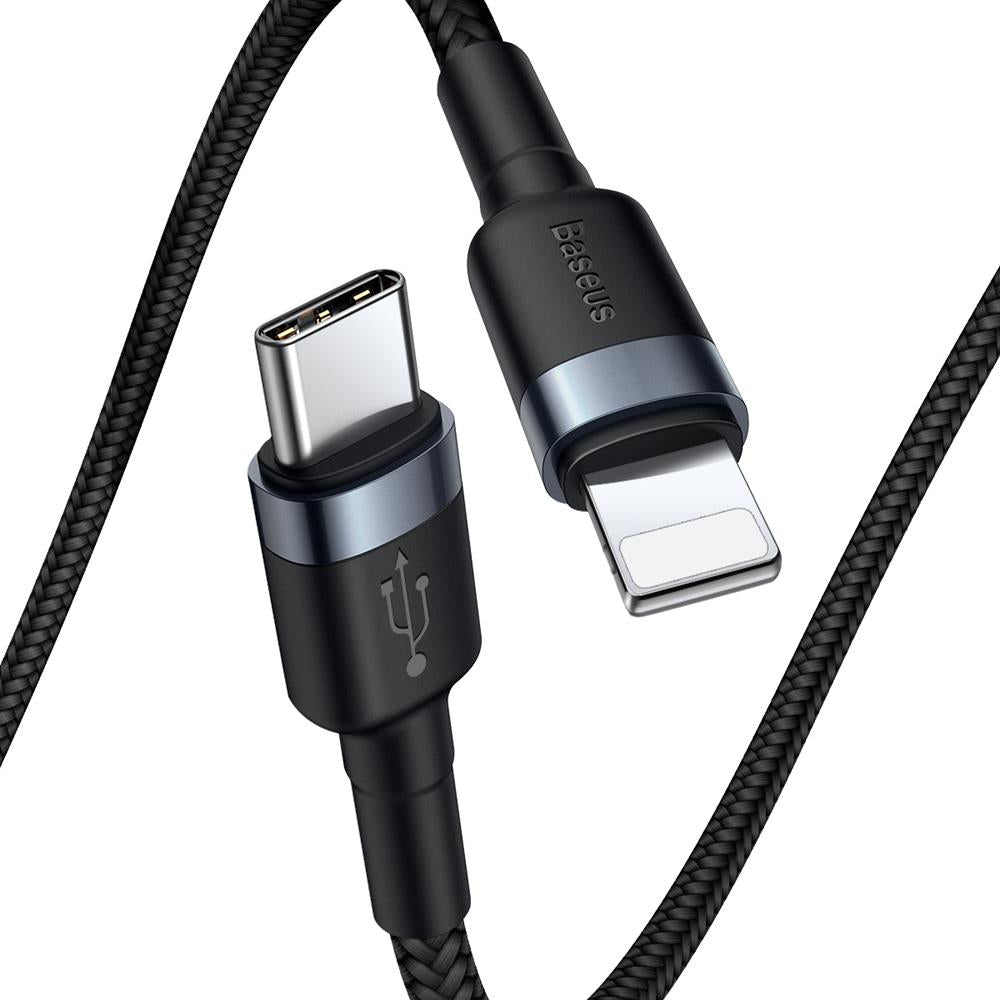 Καλώδιο δεδομένων και φόρτισης USB-C - Lightning Baseus Cafule, 18W, 1m, γκρι CATLKLF-G1 CATLKLF-G1