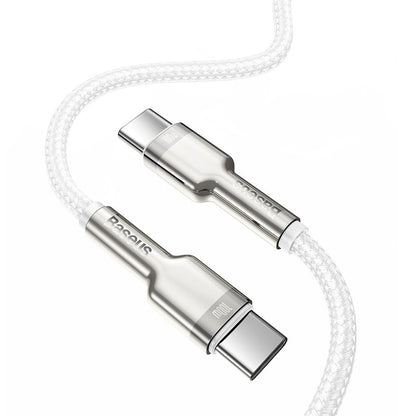 Καλώδιο δεδομένων και φόρτισης USB-C - USB-C Baseus Cafule Metal Series, 100W, 1m, λευκό CATJK-C02