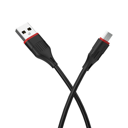 Καλώδιο δεδομένων και φόρτισης USB-A - microUSB Borofone Enjoy BX17, 18W, 1m, Μαύρο