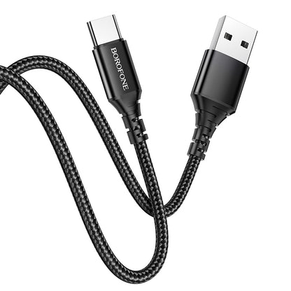 Καλώδιο δεδομένων και φόρτισης USB-A σε USB-C Borofone BX54 Ultra bright, 18W, 1m, Μαύρο