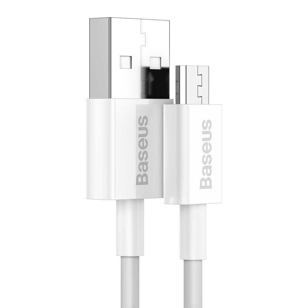 Καλώδιο Δεδομένων και Φόρτισης USB-A - microUSB Baseus Superior Series, 18W, 2m, Λευκό CAMYS-A02