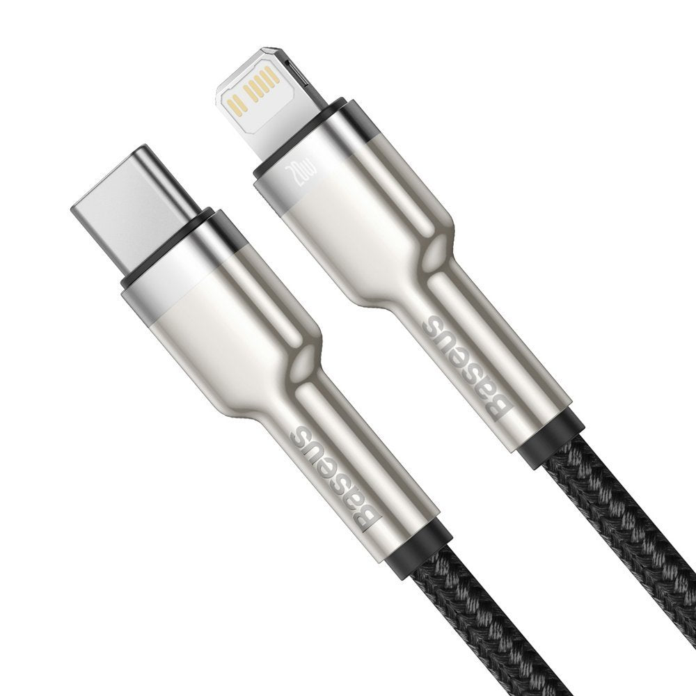 Καλώδιο δεδομένων και φόρτισης USB-C - Lightning Baseus Cafule Metal Series, 20W, 0.25m, Μαύρο CATLJK-01 