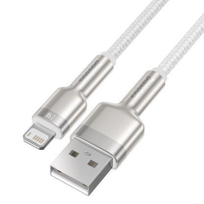 Καλώδιο δεδομένων και φόρτισης USB-A - Lightning Baseus Cafule Metal Series, 18W, 1m, λευκό CALJK-A02