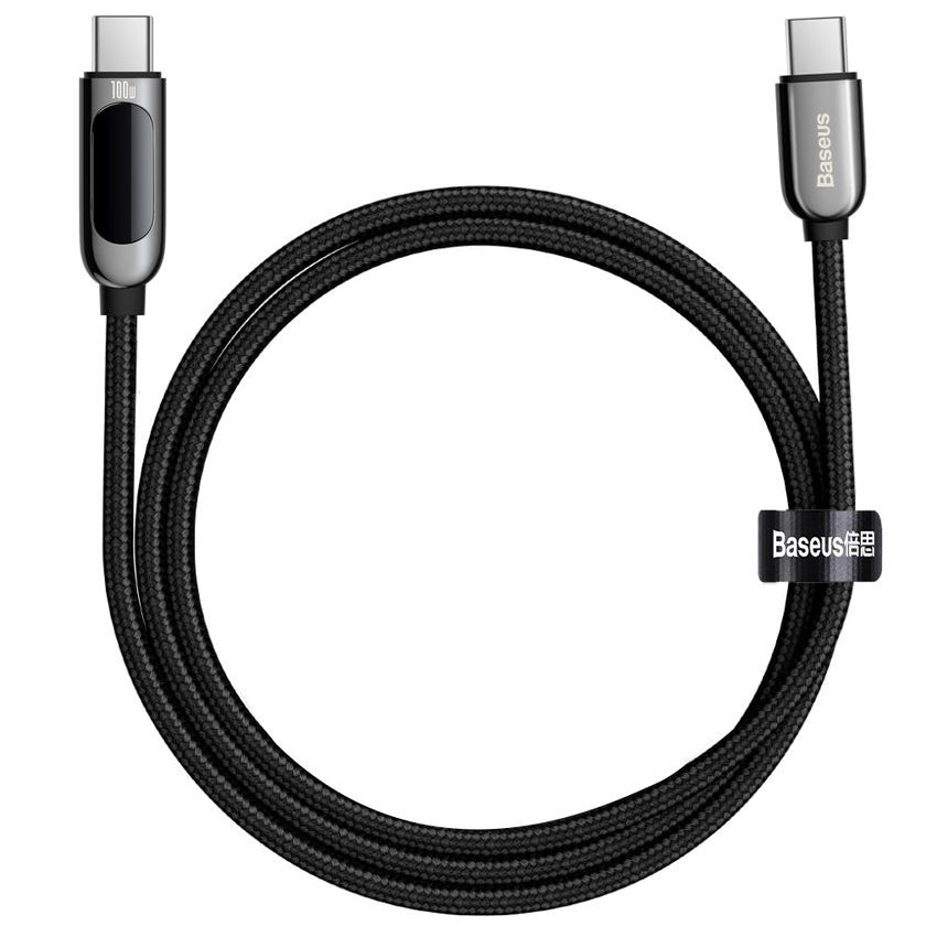 Καλώδιο δεδομένων και φόρτισης USB-C - USB-C Baseus Display, 100W, 1m, μαύρο CATSK-B01