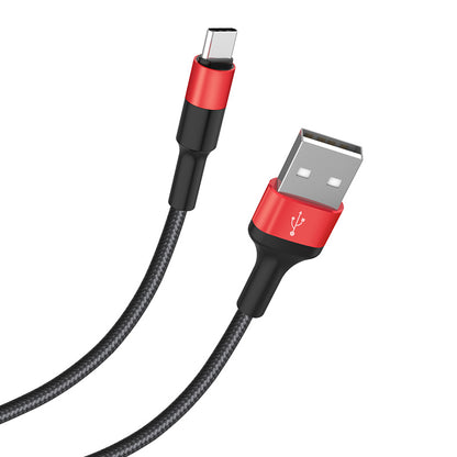 Καλώδιο Δεδομένων και Φόρτισης USB-A - USB-C HOCO X26 Xpress, 18W, 1m, Μαύρο Κόκκινο