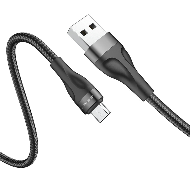 Cablu Date si Incarcare USB-A - microUSB Borofone BX61, 18W, 1m, Negru