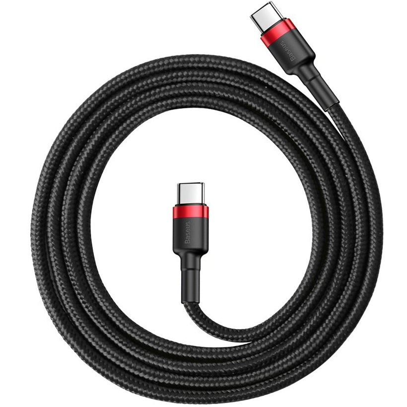 Καλώδιο δεδομένων και φόρτισης USB-C - USB-C Baseus Cafule, 60W, 1m, κόκκινο CATKLF-G91