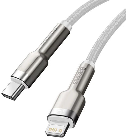 Καλώδιο δεδομένων και φόρτισης USB-C - Lightning Baseus Cafule Metal Series, 20W, 1m, λευκό CATLJK-A02