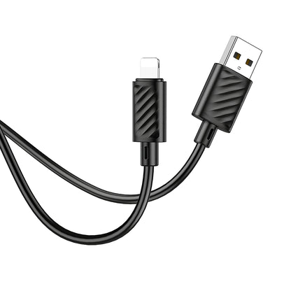 Καλώδιο δεδομένων και φόρτισης USB-A - Lightning HOCO X88, 18W, 1m, Μαύρο 