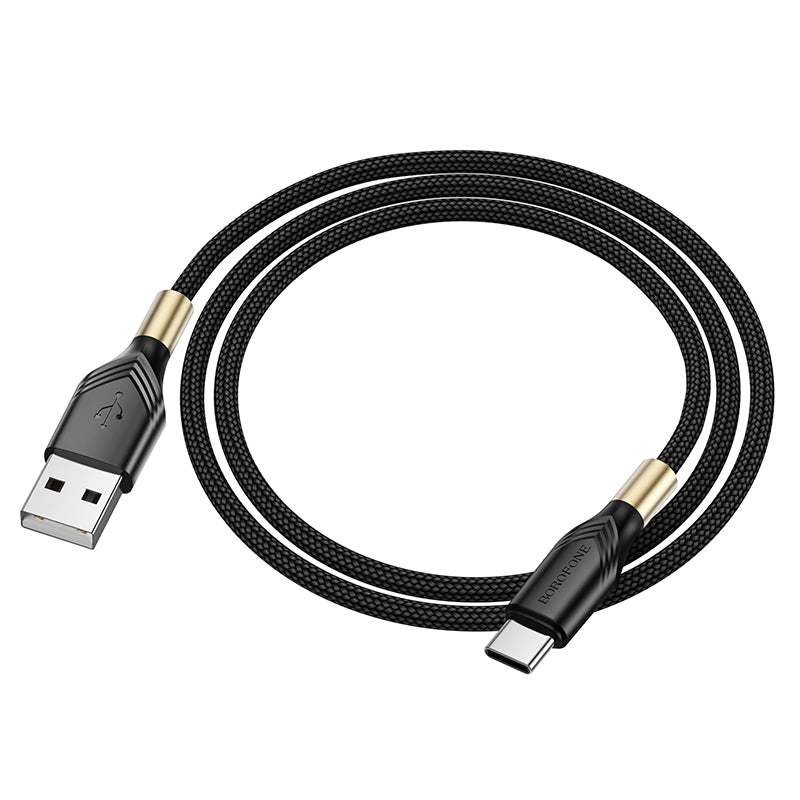 Καλώδιο δεδομένων και φόρτισης USB-A - USB-C Borofone BX92 Advantage BX92, 18W, 1m, Μαύρο 