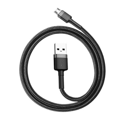 Καλώδιο δεδομένων και φόρτισης USB-A - microUSB Baseus Cafule, 18W, 0,5m, γκρι CAMKLF-AG1