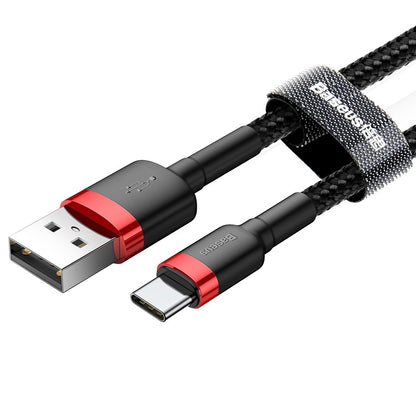 Καλώδιο δεδομένων και φόρτισης USB-A σε USB-C Baseus Cafule, 18W, 0,5m, κόκκινο CATKLF-D91 