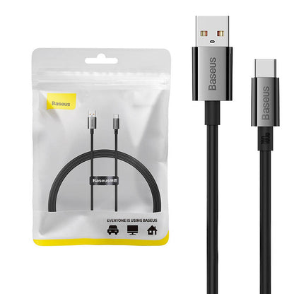 Καλώδιο δεδομένων και φόρτισης Baseus Superior Series USB-A σε USB-C, 100W, 1m, μαύρο 