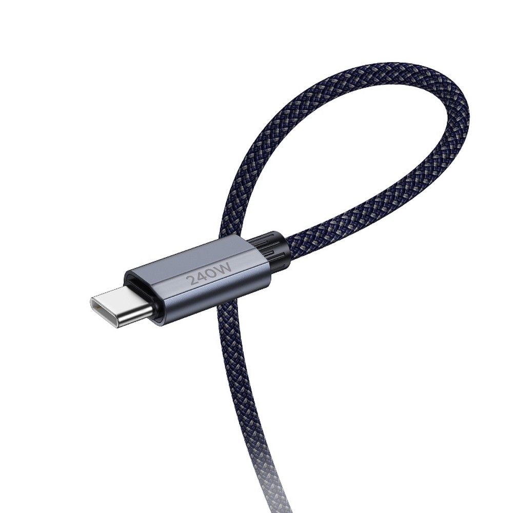 Καλώδιο δεδομένων και φόρτισης USB-C - USB-C HOCO U134, 240W, 1,8m, γκρι, USB-C 