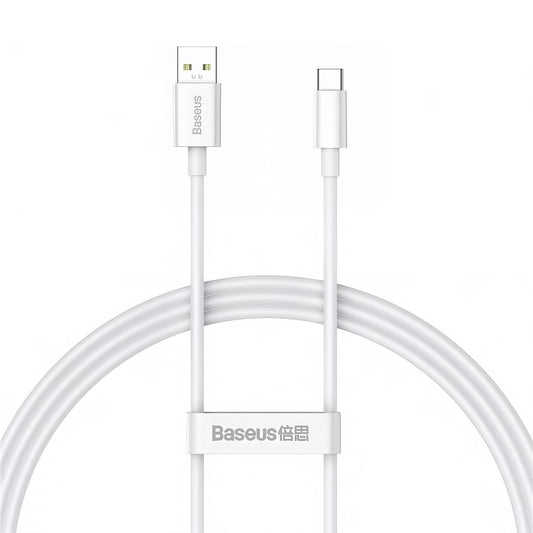 Καλώδιο δεδομένων και φόρτισης USB-A - USB-C Baseus Superior Series, 65W, 1m, λευκό CAYS000902 