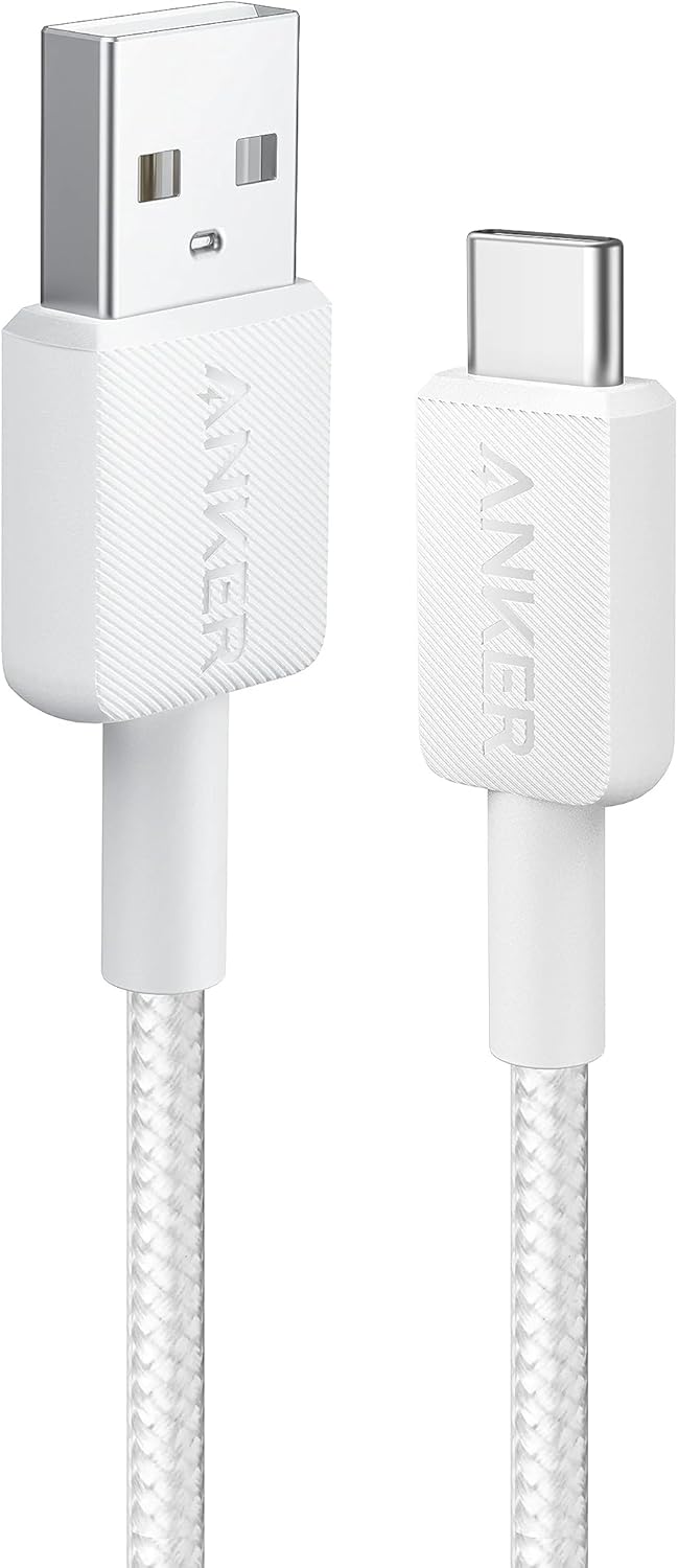 Καλώδιο δεδομένων και φόρτισης USB-A - USB-C Anker 322, 18W, 0.9m, λευκό A81H5G21 