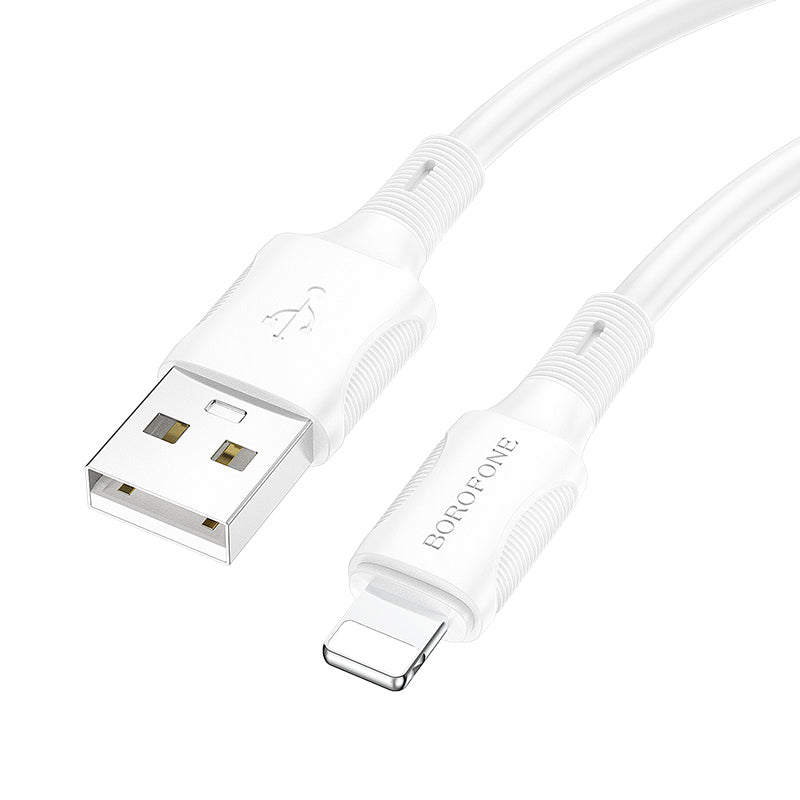 Καλώδιο δεδομένων και φόρτισης USB-A - Lightning Borofone BX80 Succeed, 18W, 1m, Λευκό 