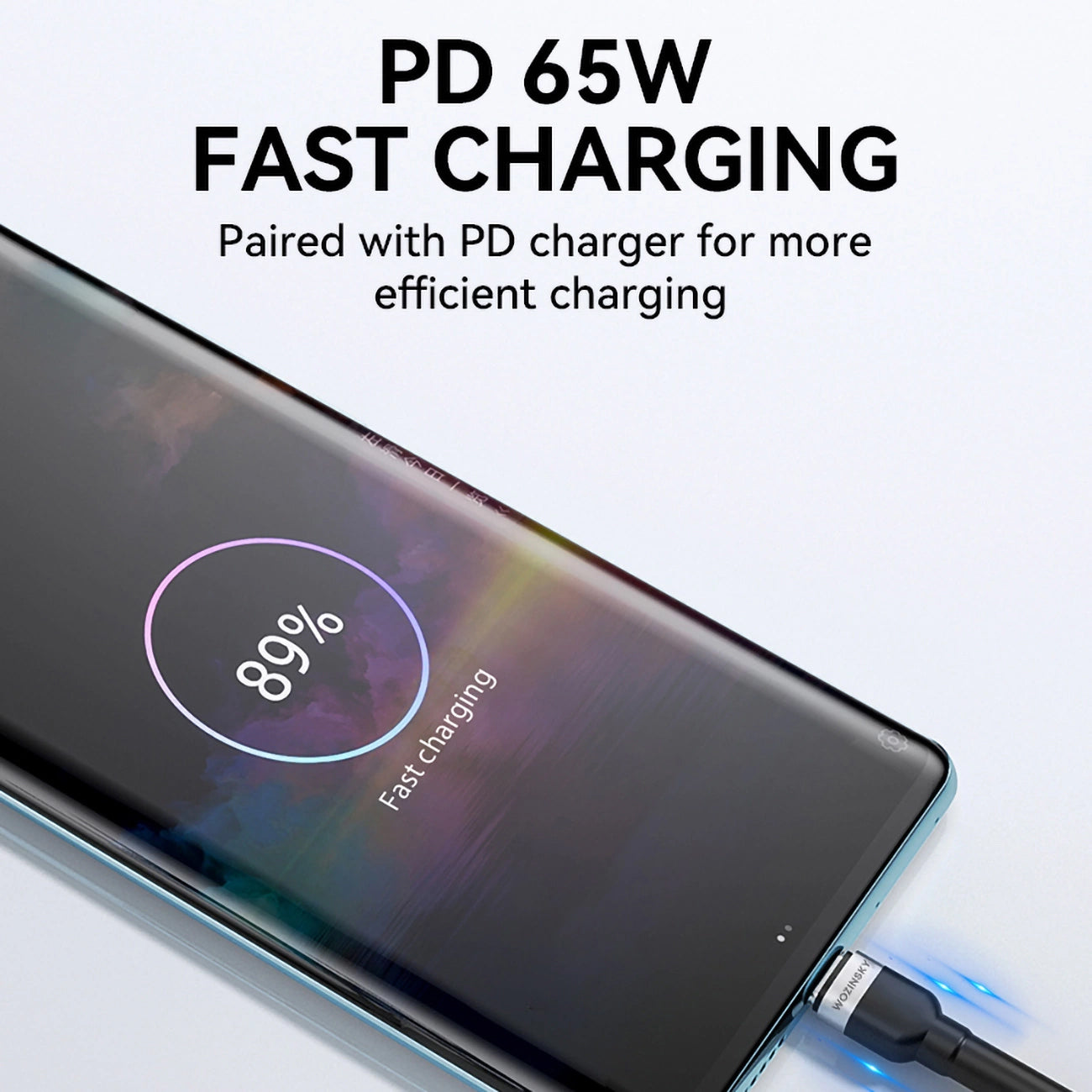 Καλώδιο Δεδομένων και Φόρτισης USB-C - USB-C WZK WNBCC1, 65W, 1m, Μαύρο