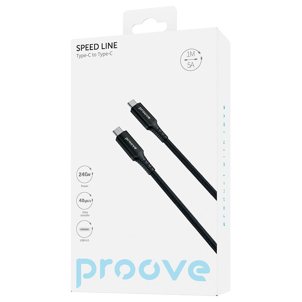 USB-C Data and Charging Cable - USB-C Proove Speed Line, 240W, 1m, Black