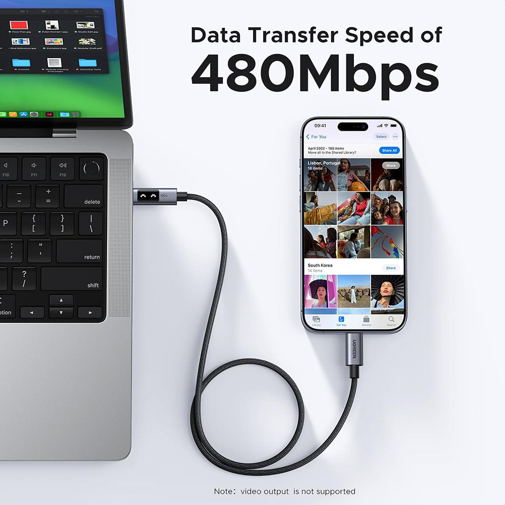 Καλώδιο Δεδομένων και Φόρτισης USB-C - USB-C UGREEN L509, 100W, 1m, Γκρι