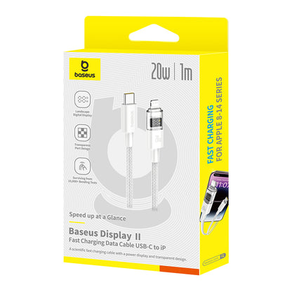 Καλώδιο Δεδομένων και Φόρτισης USB-C - Lightning Baseus Display 2, 20W, 2m, Λευκό P10382703211-01
