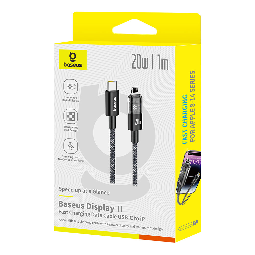 Καλώδιο Δεδομένων και Φόρτισης USB-C - Lightning Baseus Display 2, 20W, 2m, Μαύρο P10382703121-01