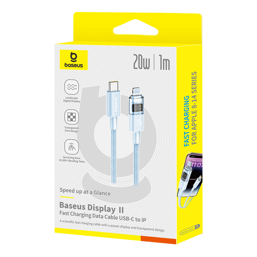 Καλώδιο Δεδομένων και Φόρτισης USB-C - USB-C Baseus Display 2, 100W, 2m, Μπλε P10382702311-01