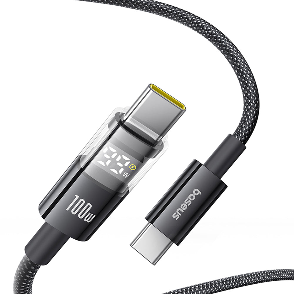 Καλώδιο Δεδομένων και Φόρτισης USB-C - USB-C Baseus Display 2, 100W, 1m, Μαύρο P10382702121-00