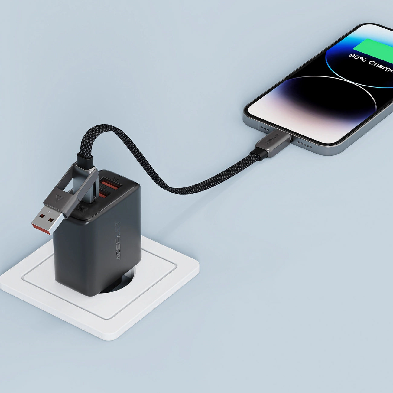 Καλώδιο Δεδομένων και Φόρτισης USB-C - USB-A / USB-C Acefast C13-05, 60W, 0.2m, Μαύρο