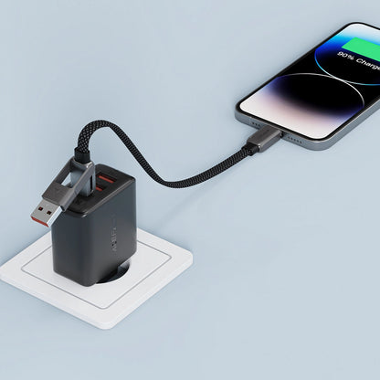 Καλώδιο Δεδομένων και Φόρτισης USB-C - USB-A / USB-C Acefast C13-05, 60W, 0.2m, Μαύρο