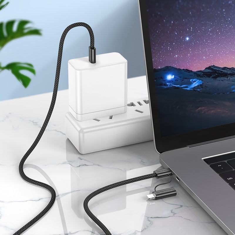 Καλώδιο Δεδομένων και Φόρτισης USB-C - Lightning / USB-C Borofone BX104 Primo 2in1, 60W, 1m, Μαύρο