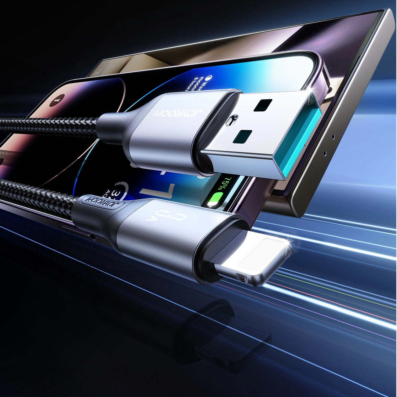 Καλώδιο Δεδομένων και Φόρτισης USB-A - Lightning Joyroom S-A28 Flash, 18W, 2m, Μαύρο
