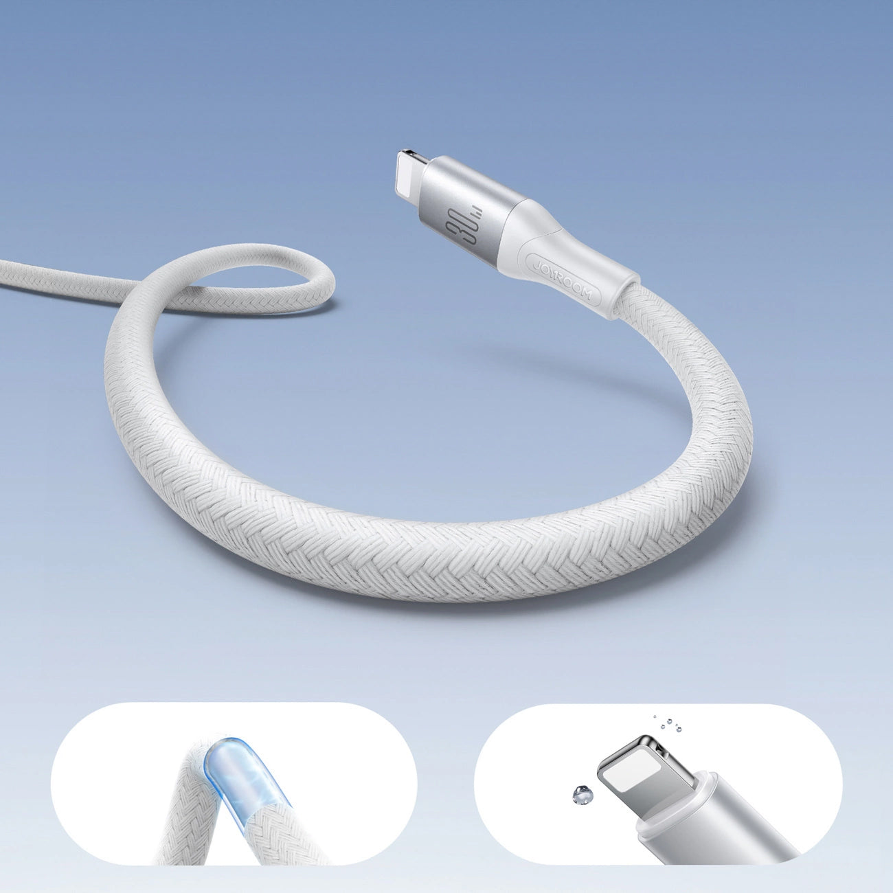 Καλώδιο Δεδομένων και Φόρτισης USB-C - Lightning Joyroom S-A28 Flash, 30W, 2m, Λευκό
