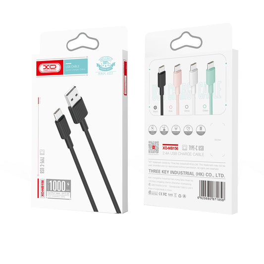Καλώδιο Δεδομένων και Φόρτισης USB-A - USB-C XO Design NB156, 60W, 1m, Λευκό
