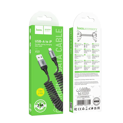 Καλώδιο Δεδομένων και Φόρτισης USB-A - Lightning HOCO X121, 27W, 1.5m, Μαύρο