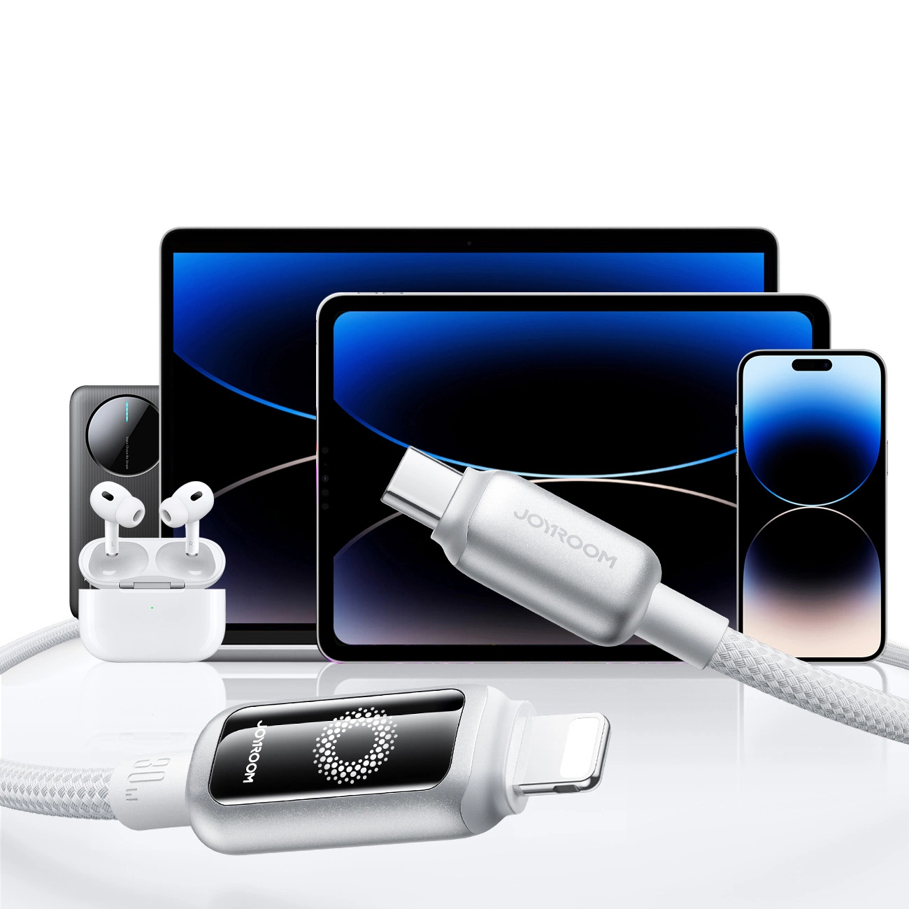 Καλώδιο Δεδομένων και Φόρτισης USB-C - Lightning Joyroom S-A55 StarFlight Display, 30W, 1.2m, Λευκό