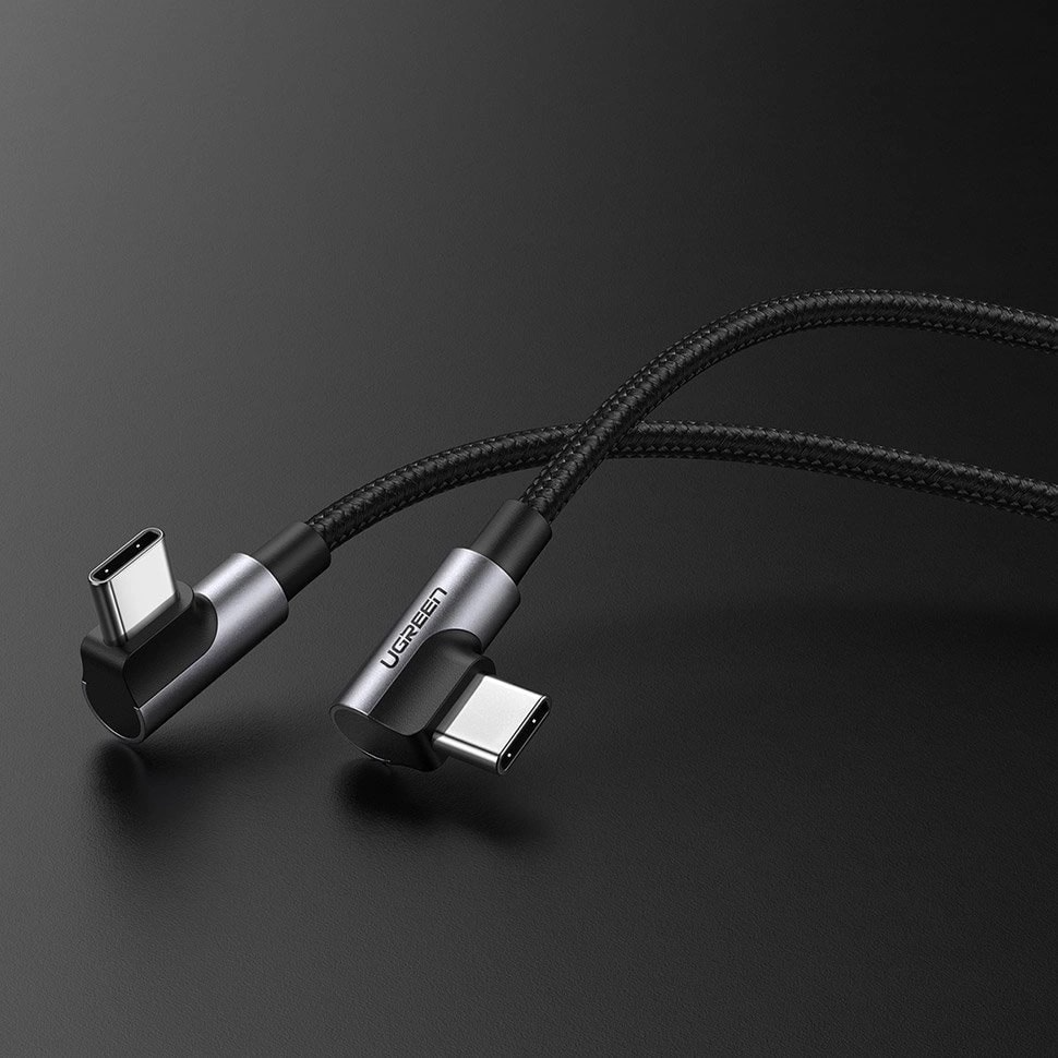 Καλώδιο Δεδομένων και Φόρτισης USB-C - USB-C UGREEN US323 Angled, 60W, 2m, Μαύρο