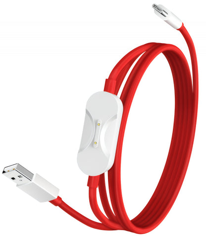 Καλώδιο Δεδομένων και Φόρτισης USB-A - USB-C / Pogo Pin OnePlus DL162, 80W, 1.2m, Κόκκινο 5461100665