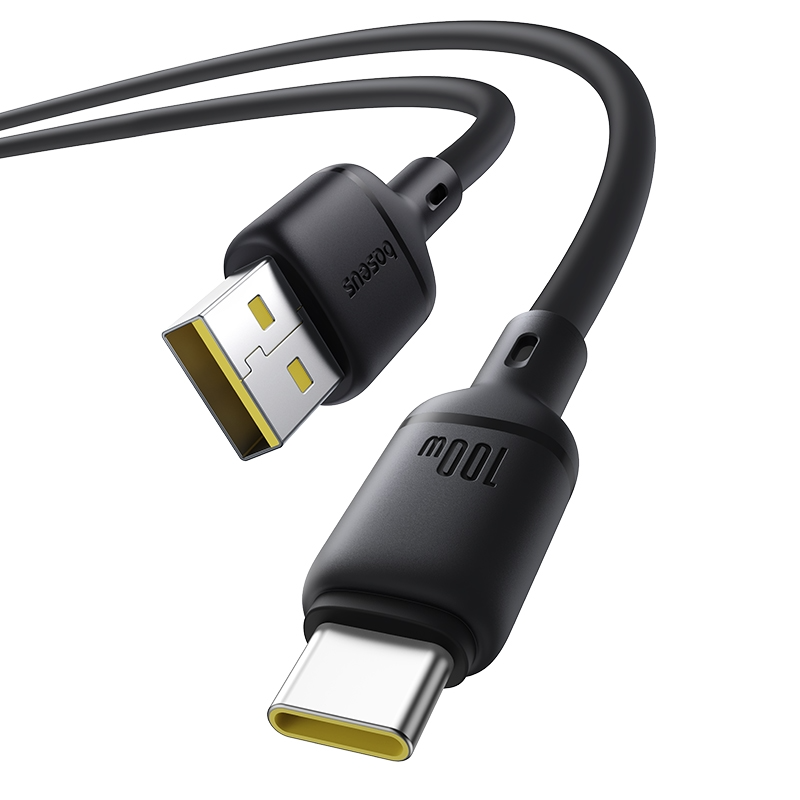 Καλώδιο Δεδομένων και Φόρτισης USB-A - USB-C Baseus Silky, 100W, 1m, Μαύρο P10377703113-00