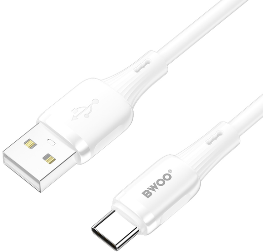 Καλώδιο Δεδομένων και Φόρτισης USB-A - USB-C BWOO X329C, 18W, 1μ, Λευκό