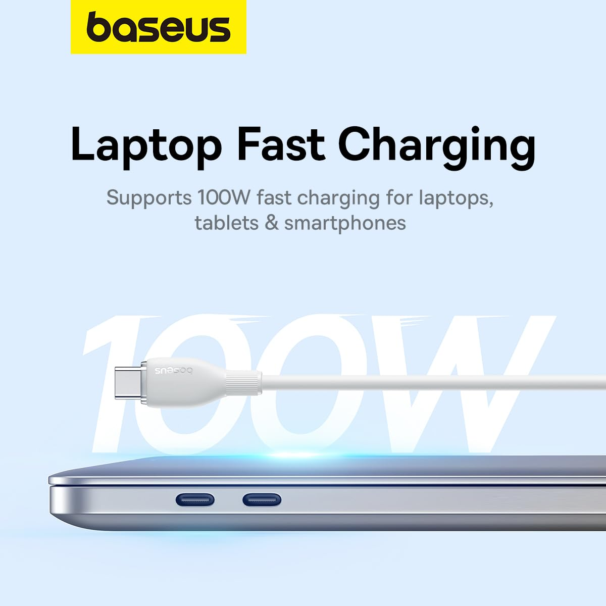 Καλώδιο Δεδομένων και Φόρτισης USB-C - USB-C Baseus Pudding, 100W, 1.2m, Λευκό P10355702221-00