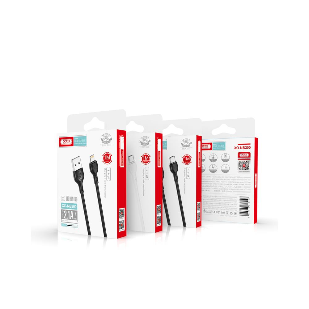 Καλώδιο Δεδομένων και Φόρτισης USB-A - USB-C XO Design NB200, 10W, 1m, Λευκό