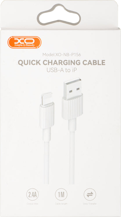Καλώδιο Δεδομένων και Φόρτισης USB-A - Lightning XO Design NB156, 18W, 1m, Λευκό
