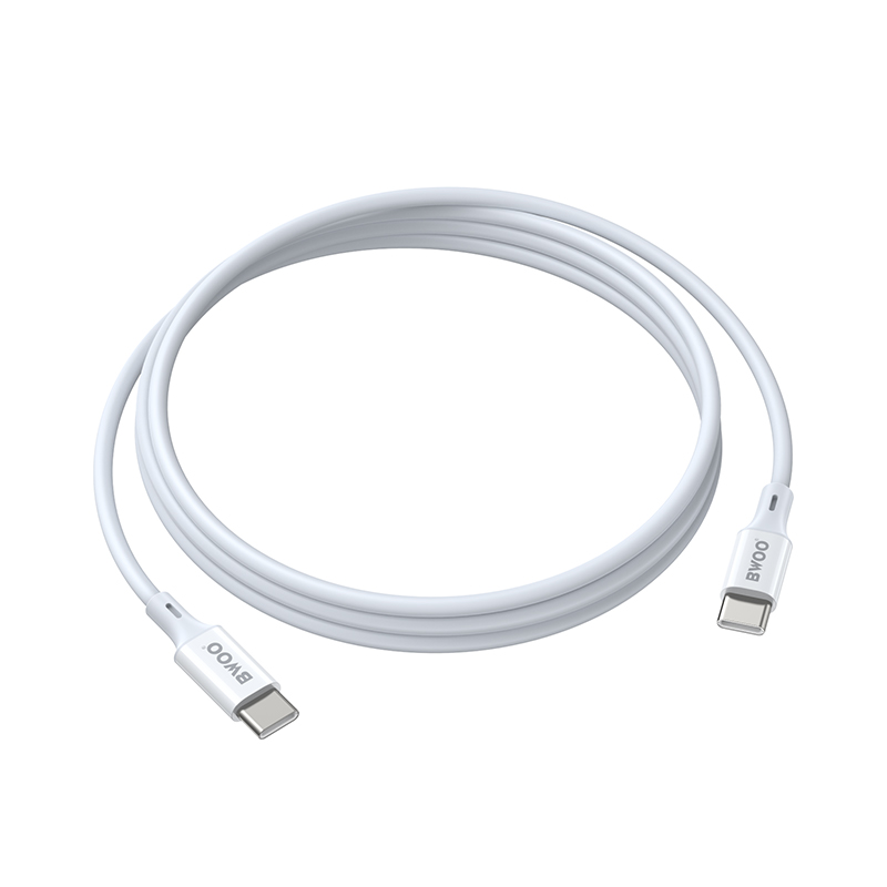 Καλώδιο Δεδομένων και Φόρτισης USB-C - USB-C BWOO BO-X283CC-2M, 60W, 2μ, Λευκό