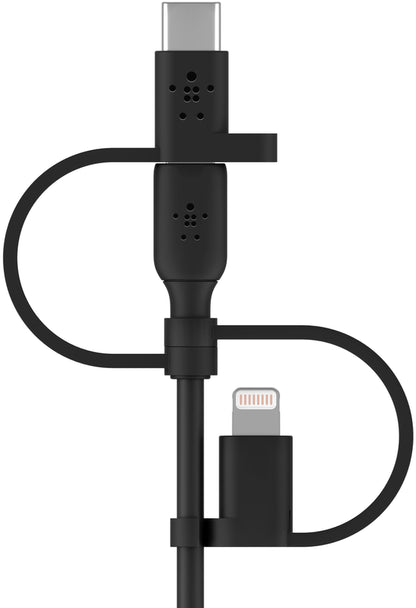 Καλώδιο Δεδομένων και Φόρτισης USB-A - Lightning / microUSB / USB-C Belkin BoostCharge, 1μ, Μαύρο CAC001bt1MBK