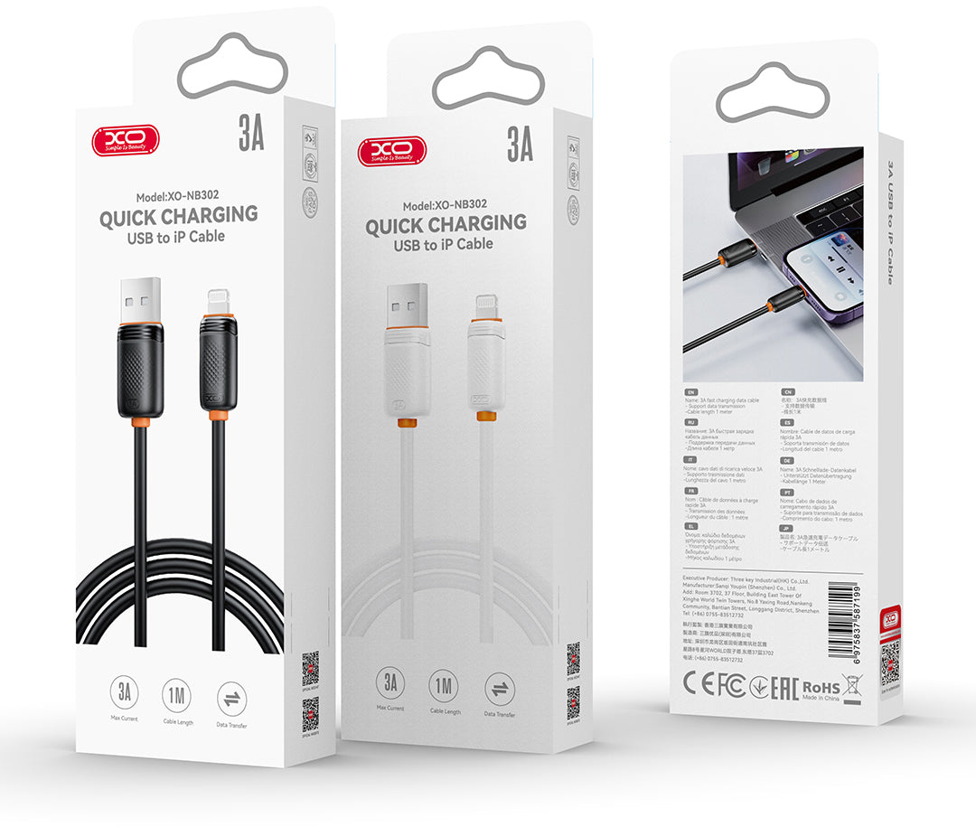 Καλώδιο Δεδομένων και Φόρτισης USB-A - USB-C XO Design NB302, 18W, 1μ, Μαύρο