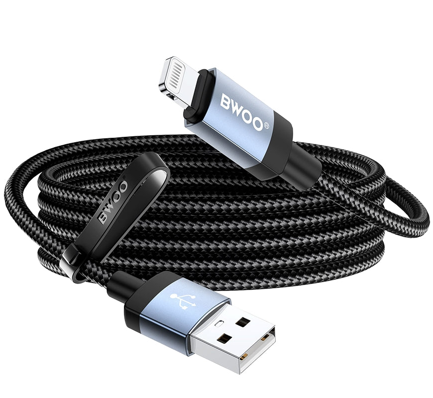 USB-A to Lightning Data and Charging Cable BWOO BO-X401L, 18W, 1m, Black