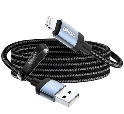 USB-A to Lightning Data and Charging Cable BWOO BO-X401L, 18W, 1m, Black