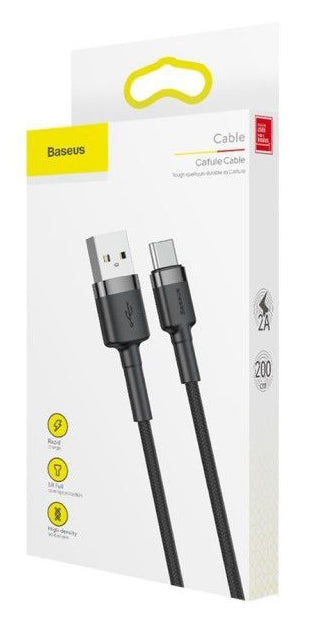 Καλώδιο δεδομένων και φόρτισης USB-A - USB-C Baseus Cafule, 18W, 2m, γκρι CATKLF-CG1